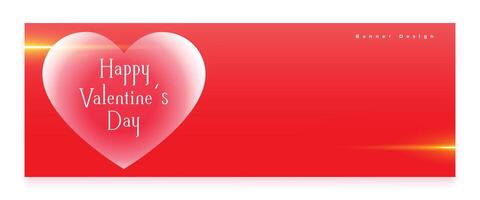 happy valentines day celebration banner with light effect vector