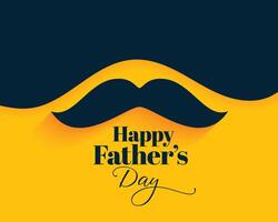 happy father's day greeting background with moustache design vector