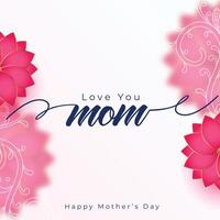 beautiful mother's day flower greeting card design vector