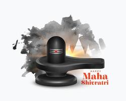 realistic happy maha shivratri celebration background design vector