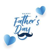 beautiful father's day celebration card with paper heart and mustache vector