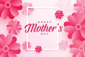 beautiful mother's day flower greeting design vector