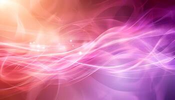 AI generated abstract background with purple and pink waves photo