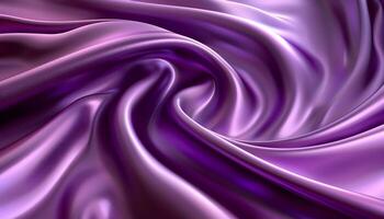 ai generado un púrpura seda tela con un ondulado modelo foto