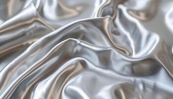 AI generated silk fabric background with silver fabric photo