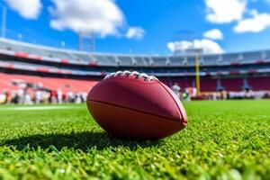 AI generated football on field in day of rematch photo