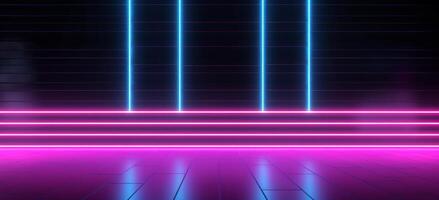 AI generated neon lights and glowing neon strips photo