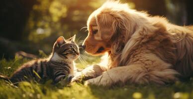 AI generated the difference between cats and dogs, what is the cat's and dogs' relationship photo