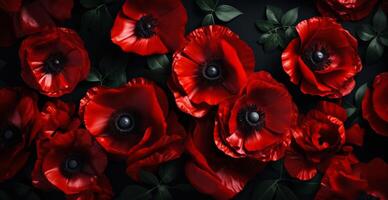 AI generated remembrance day red poppy photo