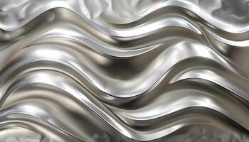 AI generated a metallic wave pattern on a white background photo