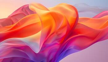 AI generated a colorful abstract background with a wave of fabric photo