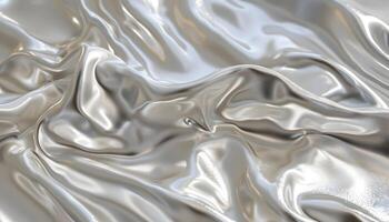 AI generated a silver fabric with a lot of folds photo