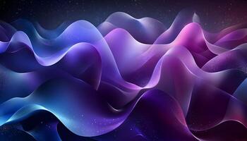 AI generated abstract wave background with purple and blue colors photo