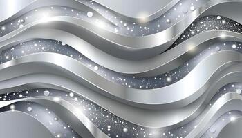 AI generated a silver background with waves and stars photo