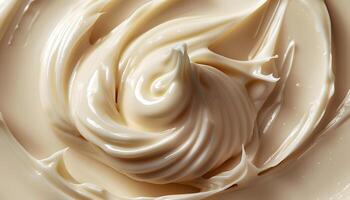 AI generated a close up of a cream that is being made photo