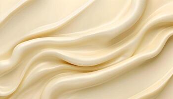 AI generated creamy white cream background with waves photo