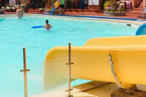 Water park in tropical resort photo