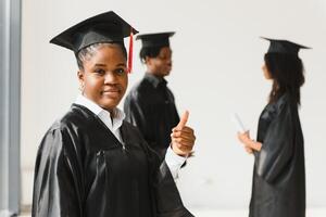 portrait of Beautiful African-American graduate photo