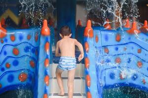 boy is in the water park. photo
