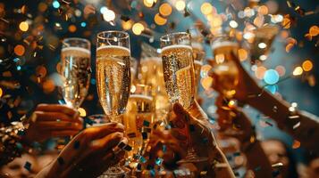 AI generated Group of People Toasting With Champagne photo