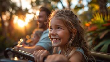 AI generated Man and Two Children Smiling for Camera photo