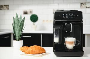 Cappuccino and espresso coffee machine photo