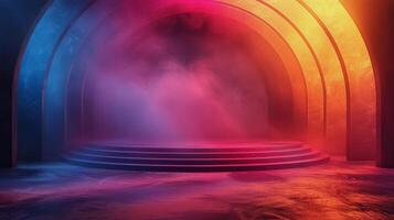 AI generated Colorful Tunnel With Steps photo
