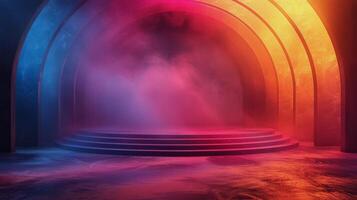 AI generated Colorful Tunnel With Steps photo