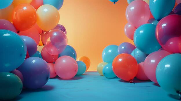 AI generated Group of Balloons Floating in the Air photo