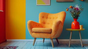 AI generated Chair and Table in Room photo