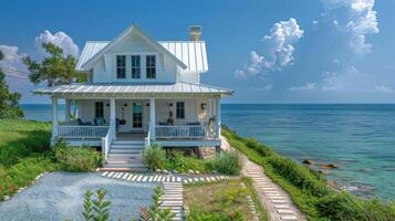 AI generated White House on Lush Green Hillside photo