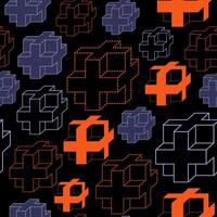 Futuristic Seamless Pattern. Y2k Background vector