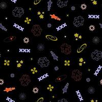 Futuristic Seamless Pattern. Y2k Background vector