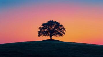 AI generated Lone Tree on Hilltop photo