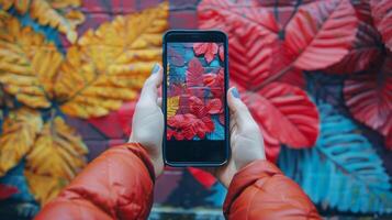 AI generated Person Taking Picture With Cell Phone photo
