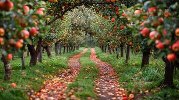 AI generated Dirt Road Among Trees and Oranges photo