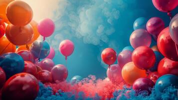 AI generated A Bunch of Balloons Floating in the Air photo