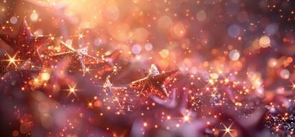 ai generado un Navidad antecedentes de estrellas en varios colores foto