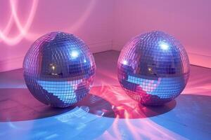 AI generated ball in disco lighting and shining photo