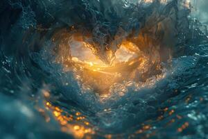 AI generated heart of the ocean ocean waves art photo