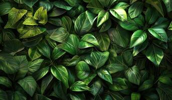 AI generated jungle leaf wall background photo