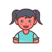 Cute Girl icon in vector. Logotype vector