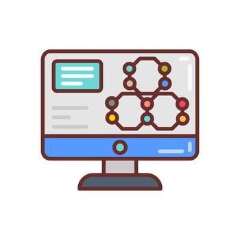 cuántico computadora icono en vector. logotipo vector