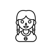 Waitress icon in vector. Logotype vector