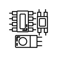 micro papas fritas icono en vector. logotipo vector