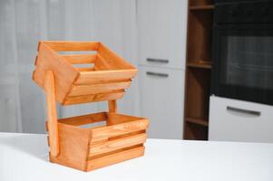 Handmade craft box for vegetables or fruits in the kitchen photo