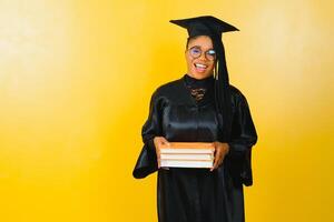 pretty african female college graduate at graduation photo