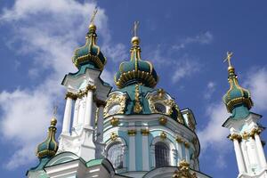 S t. de andres iglesia, kiev, Ucrania. histórico edificio en barroco estilo. foto