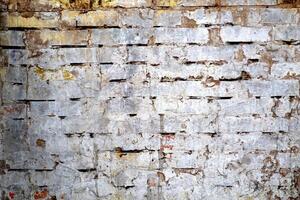 Old brick wall. Vintage white brick background. photo