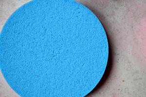 Bright blue sponge for make up. photo